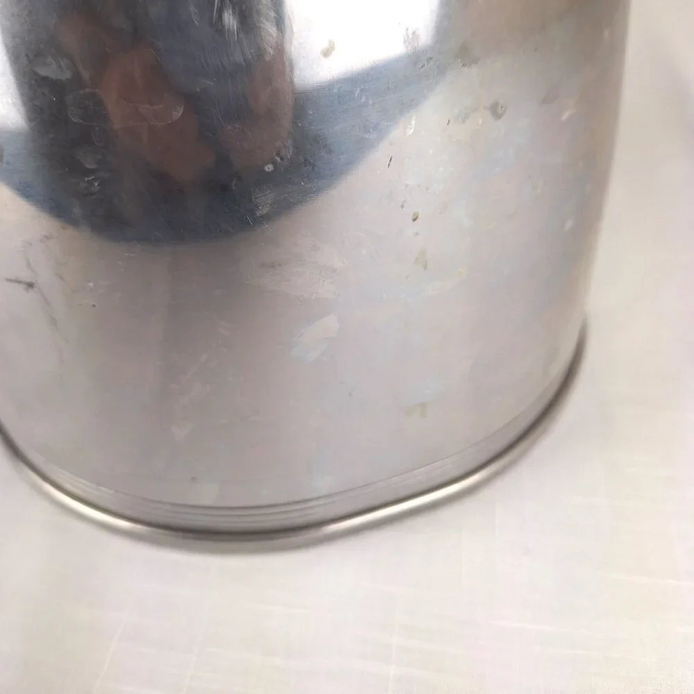 Vintage Kromex Ice Bucket Atomic Age Retro Aluminum 1950-60sClear Lucite Handle
